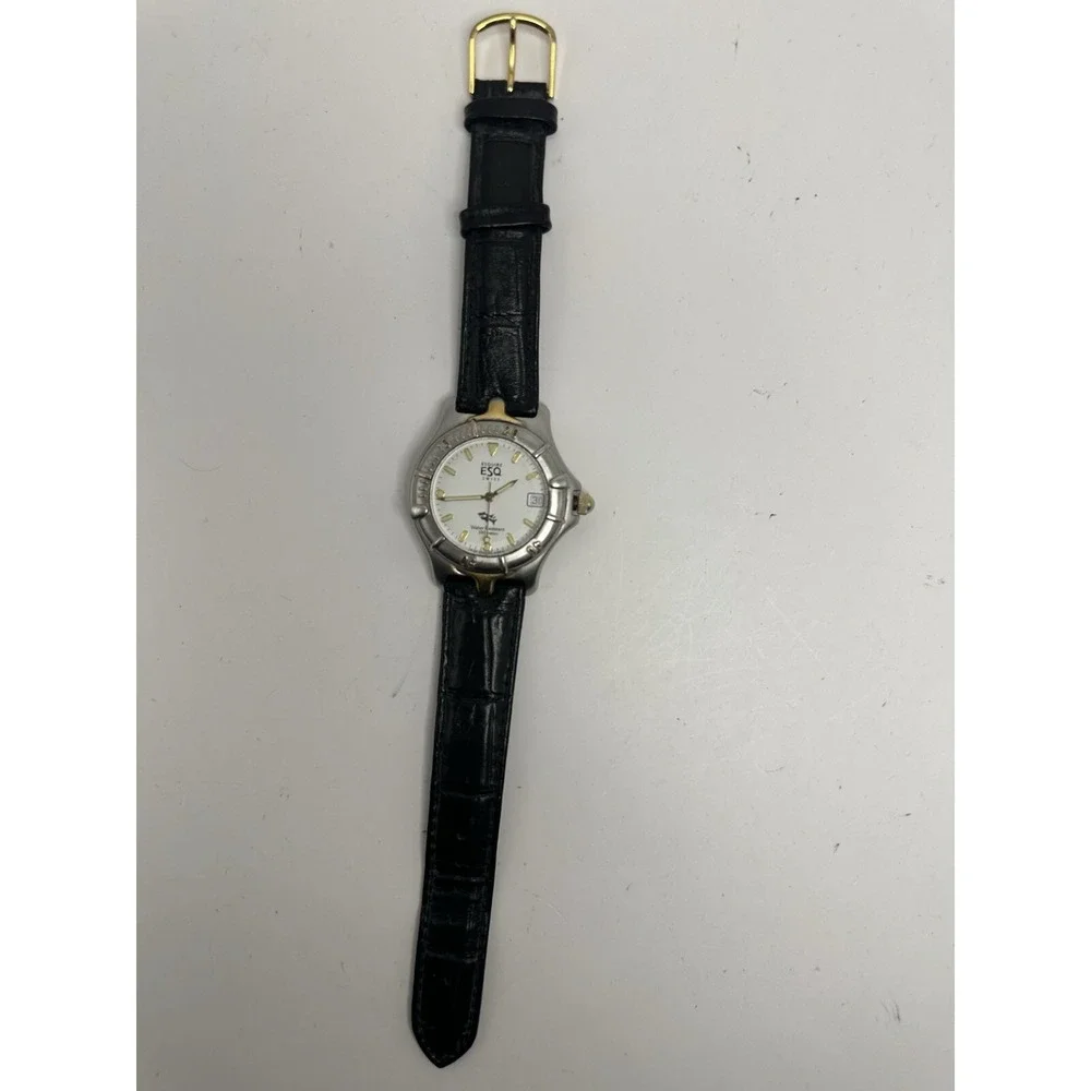 ESQ Esquire By Movado Mens Watch New Battery 300242B 37MM 8